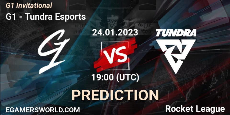 G1 - Tundra Esports: прогноз. 24.01.2023 at 19:00, Rocket League, G1 Invitational