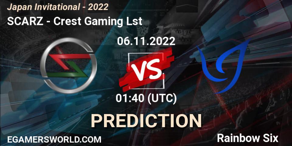 SCARZ - Crest Gaming Lst: прогноз. 06.11.2022 at 01:40, Rainbow Six, Japan Invitational - 2022