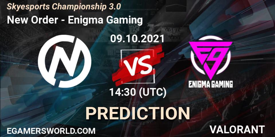 New Order - Enigma Gaming: прогноз. 09.10.2021 at 14:30, VALORANT, Skyesports Championship 3.0