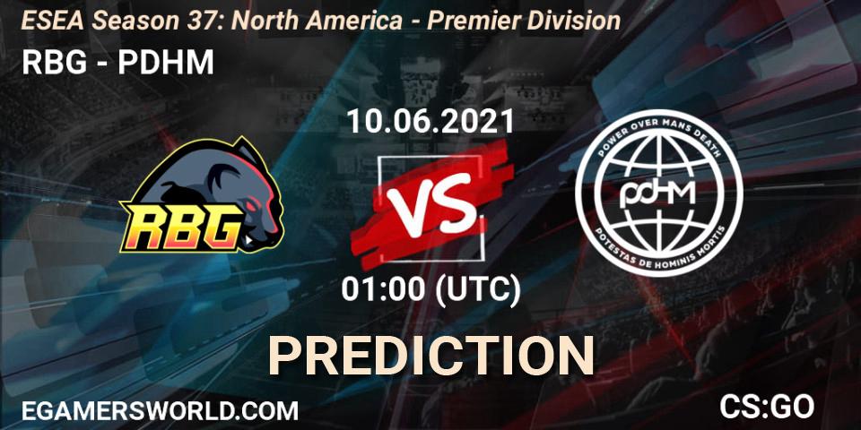 RBG - PDHM: прогноз. 10.06.2021 at 01:00, Counter-Strike (CS2), ESEA Season 37: North America - Premier Division