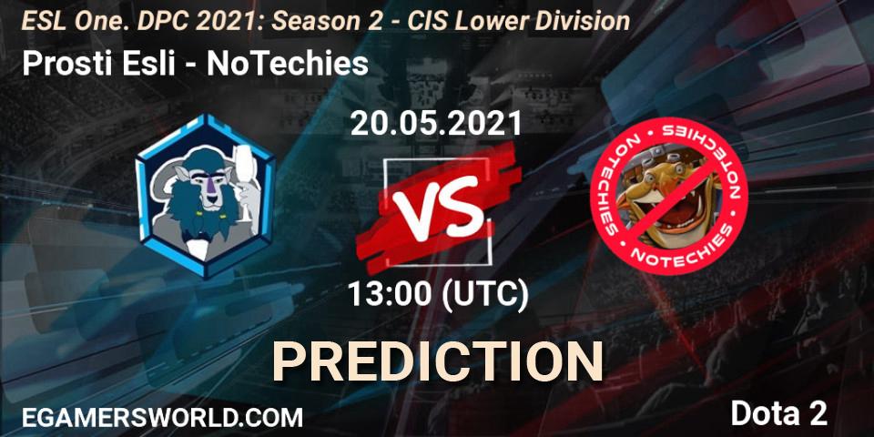 Prosti Esli - NoTechies: прогноз. 20.05.21, Dota 2, ESL One. DPC 2021: Season 2 - CIS Lower Division