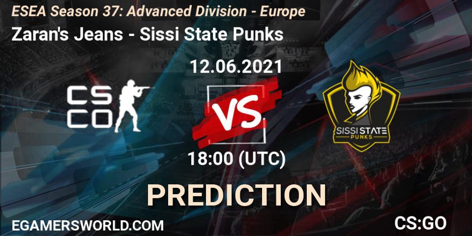 Zaran's Jeans - Sissi State Punks: прогноз. 12.06.2021 at 18:00, Counter-Strike (CS2), ESEA Season 37: Advanced Division - Europe