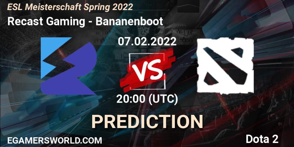 Recast Gaming - Bananenboot: прогноз. 07.02.2022 at 20:05, Dota 2, ESL Meisterschaft Spring 2022