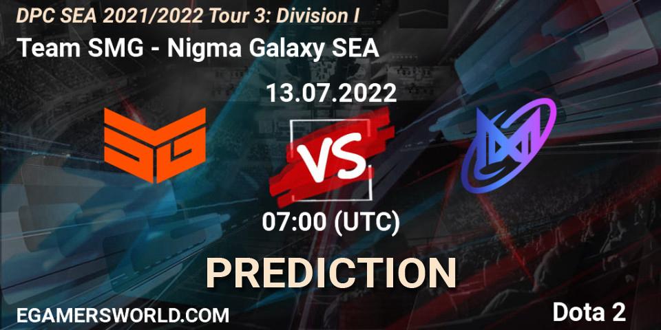 Team SMG - Nigma Galaxy SEA: прогноз. 13.07.22, Dota 2, DPC SEA 2021/2022 Tour 3: Division I