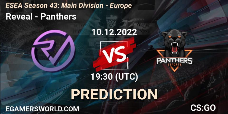 Reveal - Panthers: прогноз. 10.12.2022 at 19:00, Counter-Strike (CS2), ESEA Season 43: Main Division - Europe