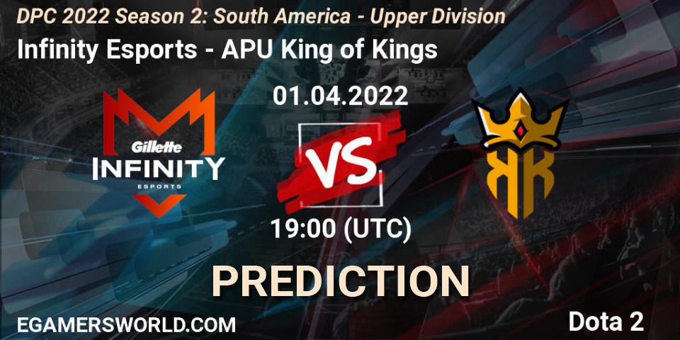 Infinity Esports - APU King of Kings: прогноз. 01.04.2022 at 19:07, Dota 2, DPC 2021/2022 Tour 2 (Season 2): SA Division I (Upper)