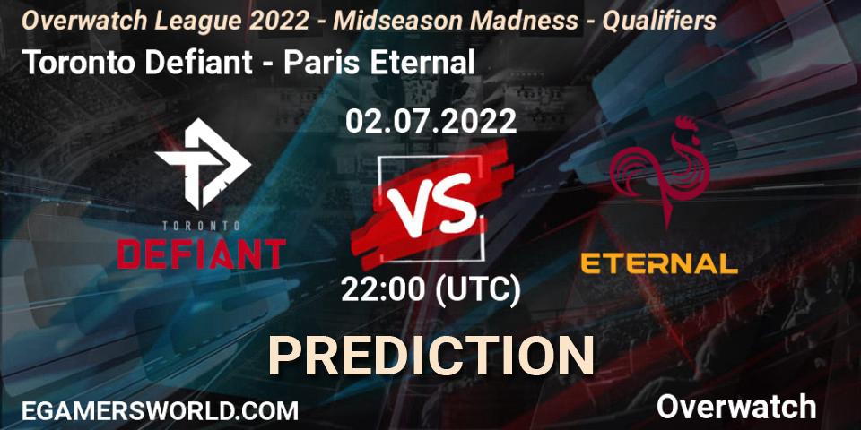 Toronto Defiant - Paris Eternal: прогноз. 02.07.2022 at 22:00, Overwatch, Overwatch League 2022 - Midseason Madness - Qualifiers