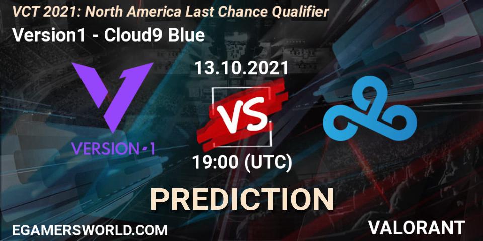 Version1 - Cloud9 Blue: прогноз. 27.10.21, VALORANT, VCT 2021: North America Last Chance Qualifier