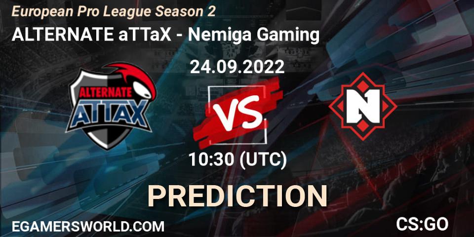 ALTERNATE aTTaX - Nemiga Gaming: прогноз. 24.09.2022 at 10:30, Counter-Strike (CS2), European Pro League Season 2