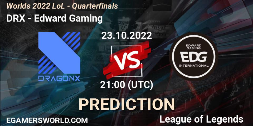 DRX - Edward Gaming: прогноз. 23.10.2022 at 21:00, LoL, Worlds 2022 LoL - Quarterfinals