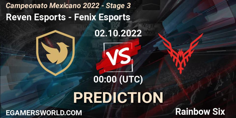 Reven Esports - Fenix Esports: прогноз. 02.10.2022 at 00:00, Rainbow Six, Campeonato Mexicano 2022 - Stage 3