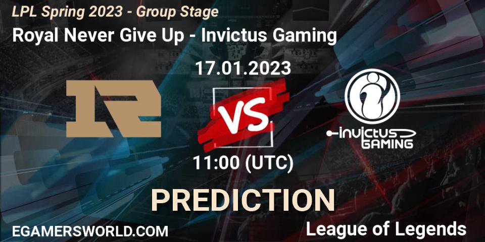 Royal Never Give Up - Invictus Gaming: прогноз. 17.01.23, LoL, LPL Spring 2023 - Group Stage