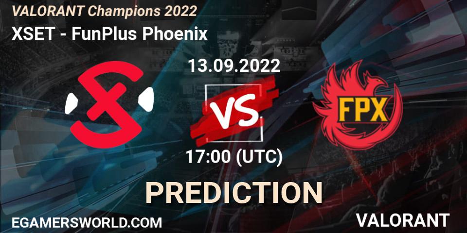 XSET - FunPlus Phoenix: прогноз. 13.09.2022 at 18:10, VALORANT, VALORANT Champions 2022