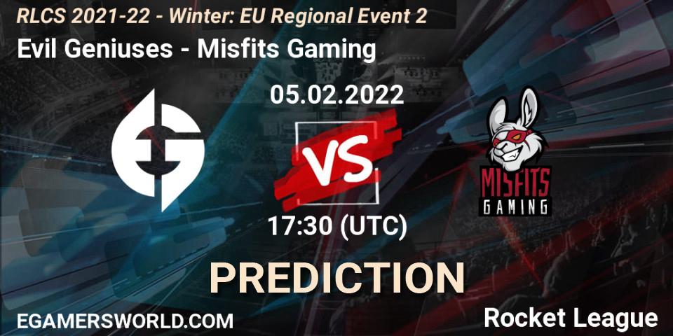 Evil Geniuses - Misfits Gaming: прогноз. 05.02.2022 at 17:40, Rocket League, RLCS 2021-22 - Winter: EU Regional Event 2