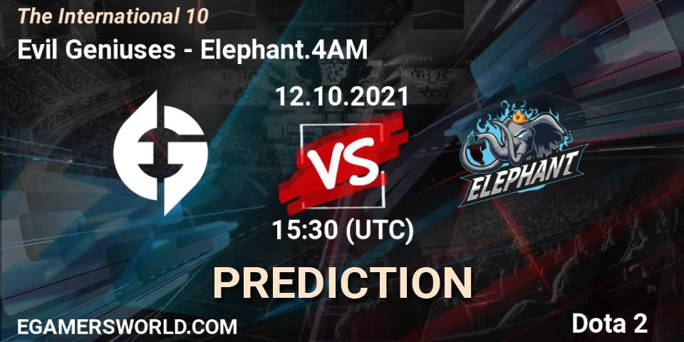 Evil Geniuses - Elephant.4AM: прогноз. 12.10.2021 at 19:42, Dota 2, The Internationa 2021