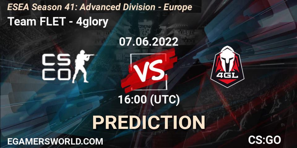 Team FLET - 4glory: прогноз. 07.06.2022 at 16:00, Counter-Strike (CS2), ESEA Season 41: Advanced Division - Europe