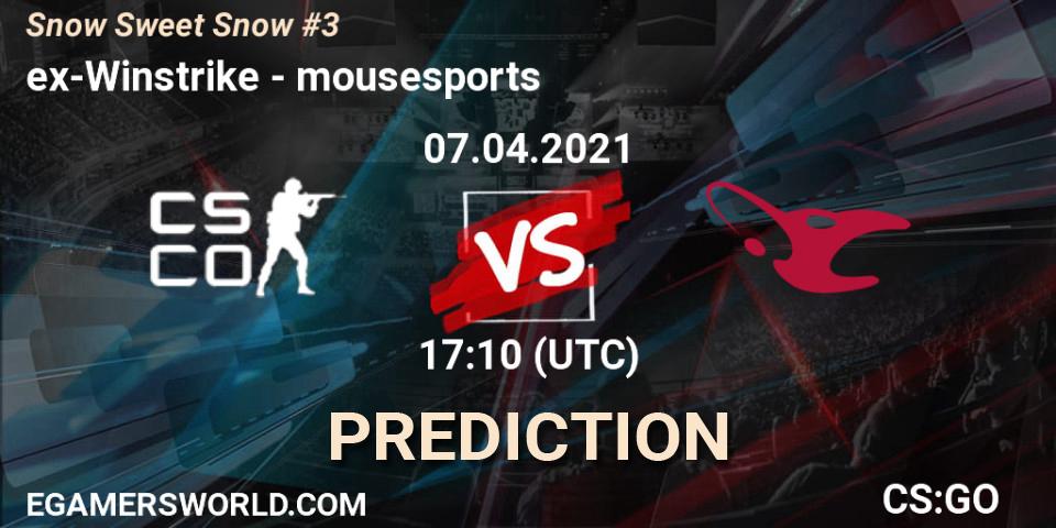 ex-Winstrike - mousesports: прогноз. 07.04.2021 at 17:30, Counter-Strike (CS2), Snow Sweet Snow #3