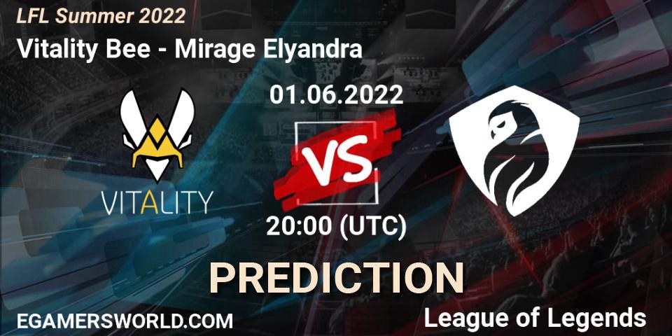 Vitality Bee - Mirage Elyandra: прогноз. 01.06.2022 at 20:00, LoL, LFL Summer 2022