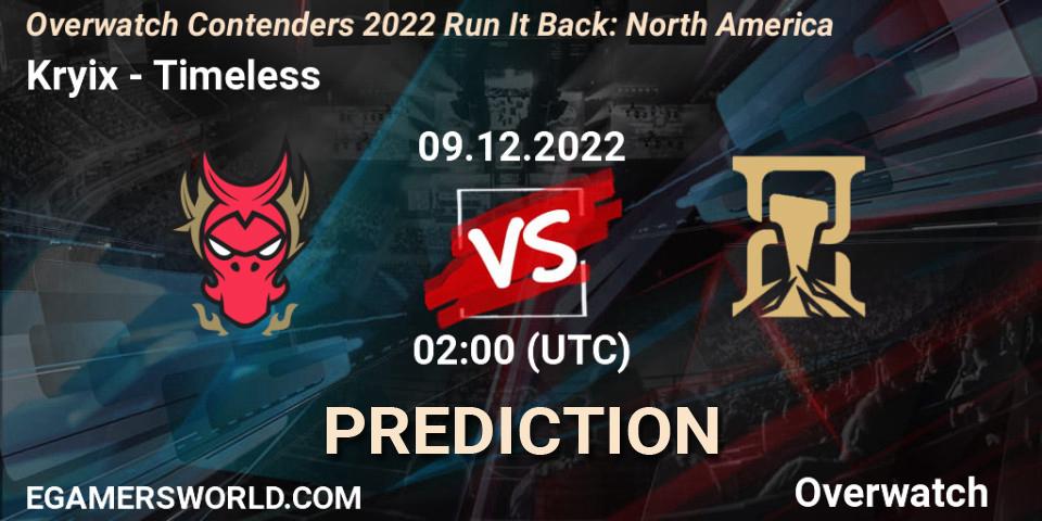 Kryix - Timeless: прогноз. 09.12.2022 at 02:00, Overwatch, Overwatch Contenders 2022 Run It Back: North America