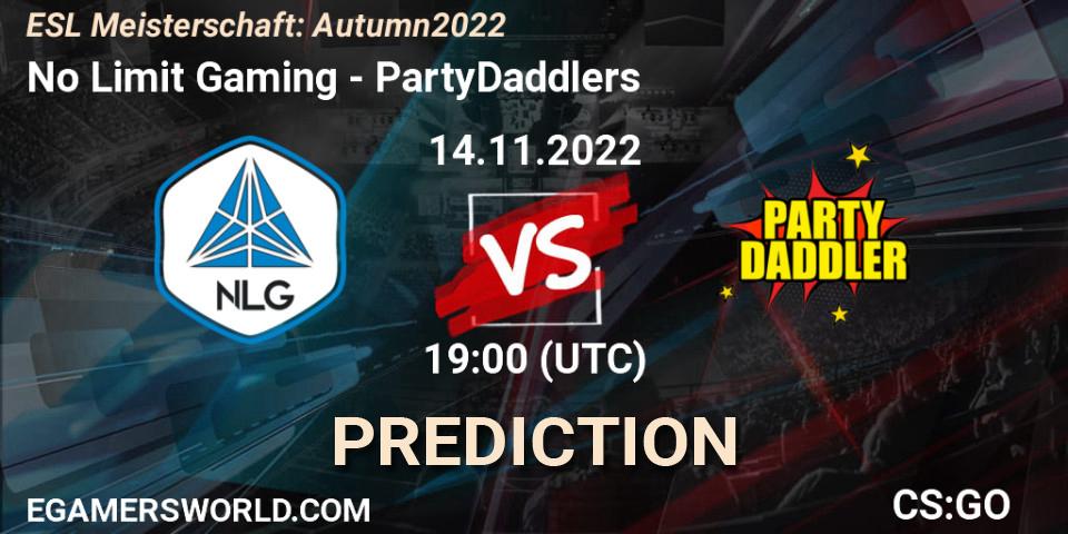 No Limit Gaming - PartyDaddlers: прогноз. 17.11.2022 at 19:00, Counter-Strike (CS2), ESL Meisterschaft: Autumn 2022