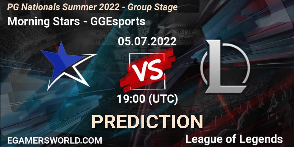 Morning Stars - GGEsports: прогноз. 05.07.2022 at 19:00, LoL, PG Nationals Summer 2022 - Group Stage