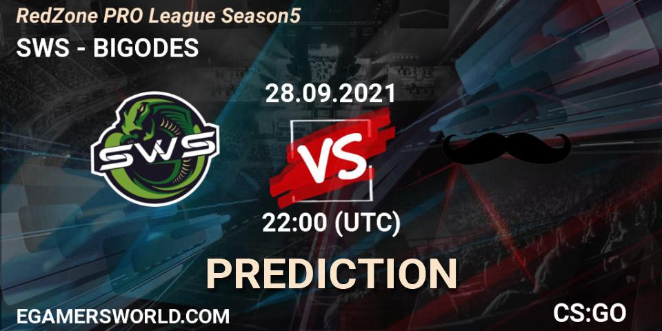 SWS - BIGODES: прогноз. 28.09.2021 at 22:00, Counter-Strike (CS2), RedZone PRO League Season 5
