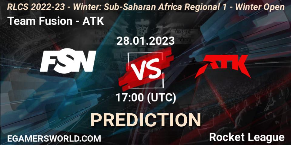 Team Fusion - ATK: прогноз. 28.01.23, Rocket League, RLCS 2022-23 - Winter: Sub-Saharan Africa Regional 1 - Winter Open