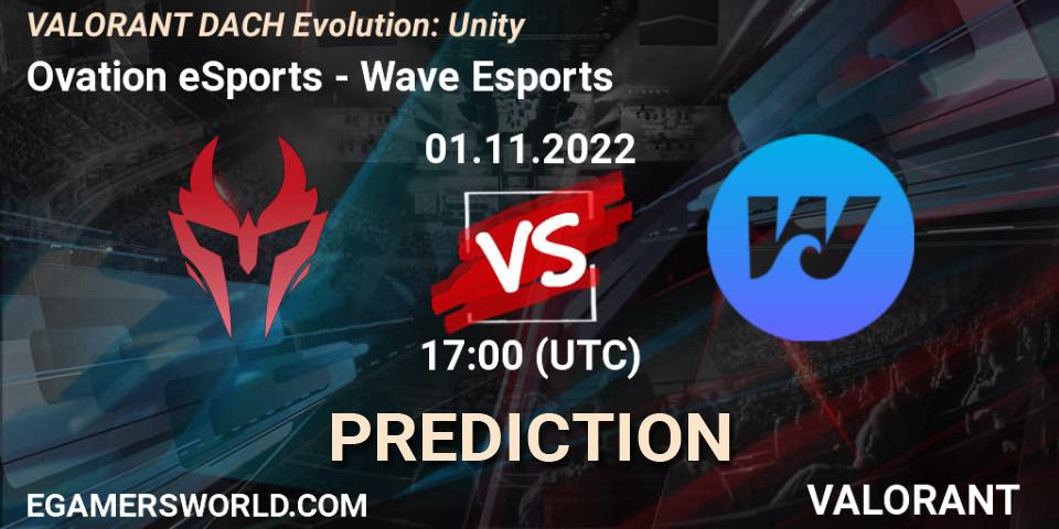 Ovation eSports - Wave Esports: прогноз. 01.11.2022 at 18:00, VALORANT, VALORANT DACH Evolution: Unity