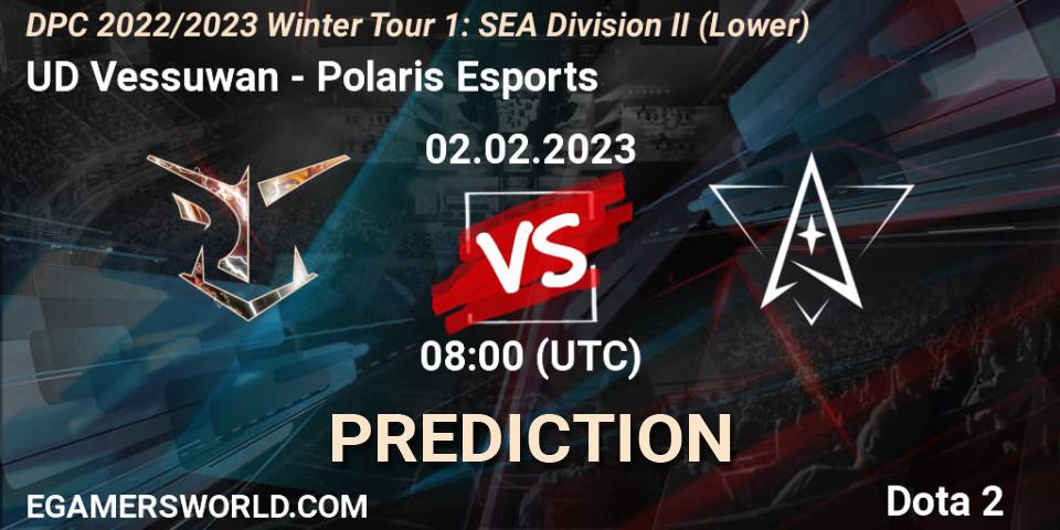 UD Vessuwan - Polaris Esports: прогноз. 03.02.23, Dota 2, DPC 2022/2023 Winter Tour 1: SEA Division II (Lower)