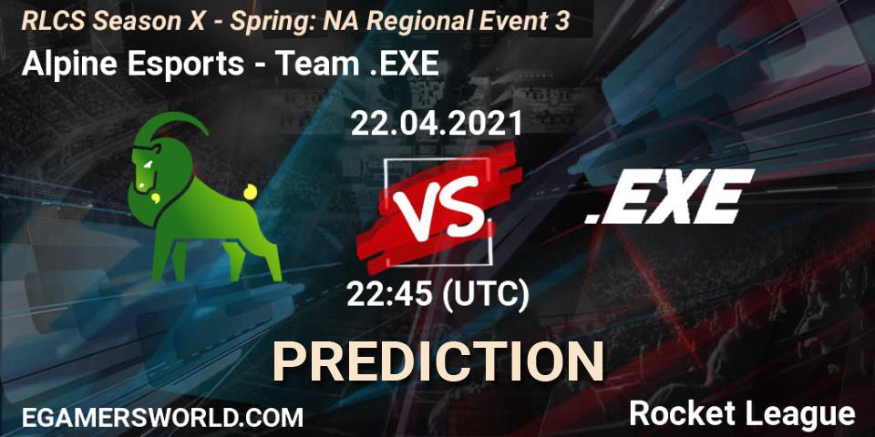 Alpine Esports - Team.EXE: прогноз. 22.04.2021 at 22:45, Rocket League, RLCS Season X - Spring: NA Regional Event 3