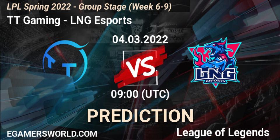 TT Gaming - LNG Esports: прогноз. 04.03.2022 at 09:30, LoL, LPL Spring 2022 - Group Stage (Week 6-9)