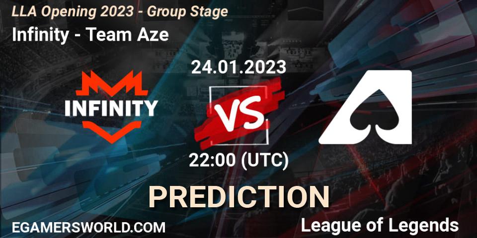 Infinity - Team Aze: прогноз. 25.01.2023 at 00:00, LoL, LLA Opening 2023 - Group Stage