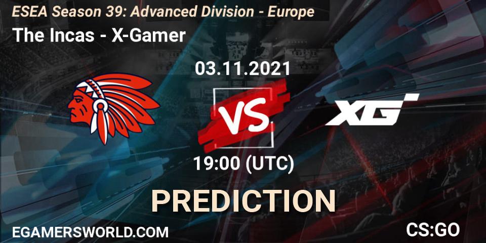 The Incas - X-Gamer: прогноз. 03.11.2021 at 19:00, Counter-Strike (CS2), ESEA Season 39: Advanced Division - Europe