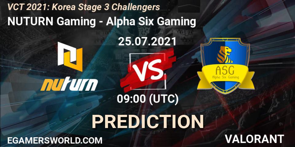 NUTURN Gaming - Alpha Six Gaming: прогноз. 25.07.2021 at 09:00, VALORANT, VCT 2021: Korea Stage 3 Challengers
