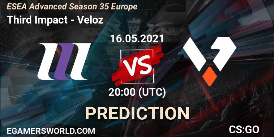 Third Impact - Veloz: прогноз. 16.05.2021 at 20:00, Counter-Strike (CS2), ESEA Advanced Season 35 Europe