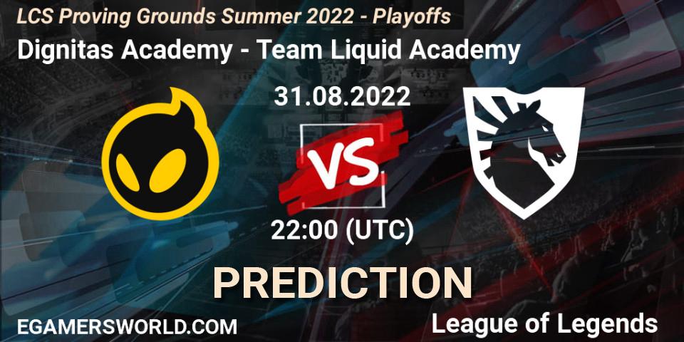 Dignitas Academy - Team Liquid Academy: прогноз. 31.08.2022 at 22:00, LoL, LCS Proving Grounds Summer 2022 - Playoffs