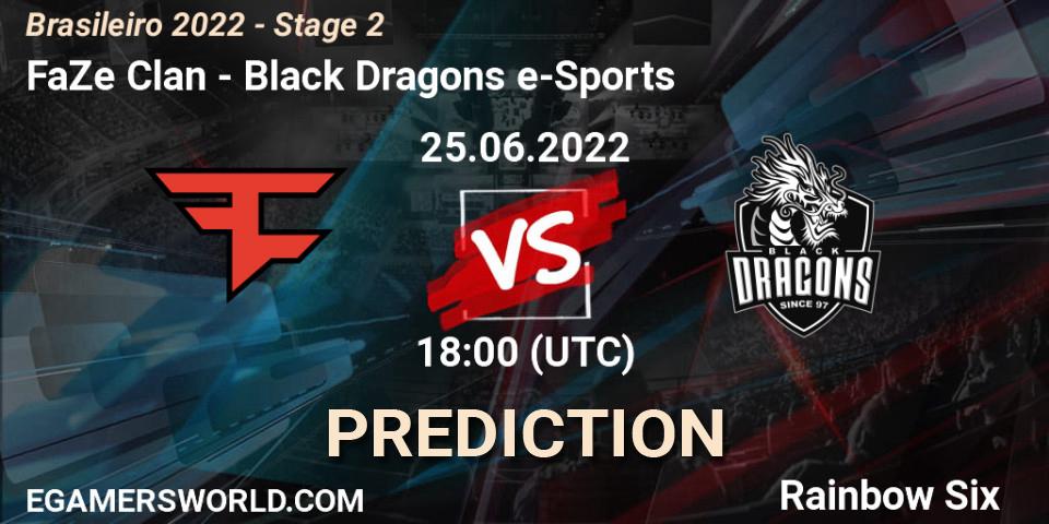 FaZe Clan - Black Dragons e-Sports: прогноз. 25.06.2022 at 18:00, Rainbow Six, Brasileirão 2022 - Stage 2