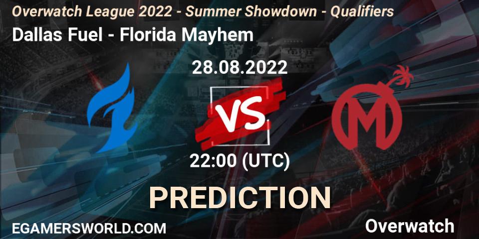 Dallas Fuel - Florida Mayhem: прогноз. 28.08.2022 at 23:30, Overwatch, Overwatch League 2022 - Summer Showdown - Qualifiers