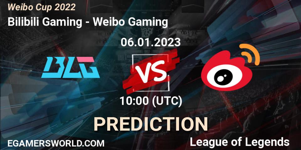 Bilibili Gaming - Weibo Gaming: прогноз. 06.01.2023 at 10:00, LoL, Weibo Cup 2022
