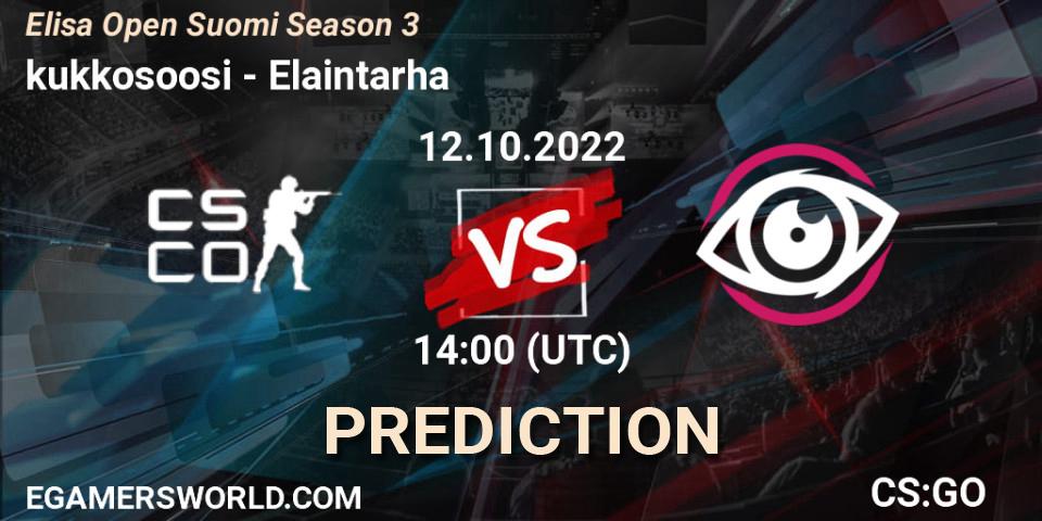 kukkosoosi - Elaintarha: прогноз. 12.10.2022 at 14:00, Counter-Strike (CS2), Elisa Open Suomi Season 3