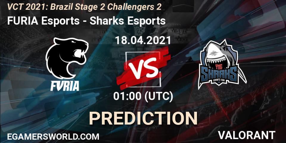 FURIA Esports - Sharks Esports: прогноз. 18.04.2021 at 01:00, VALORANT, VCT 2021: Brazil Stage 2 Challengers 2