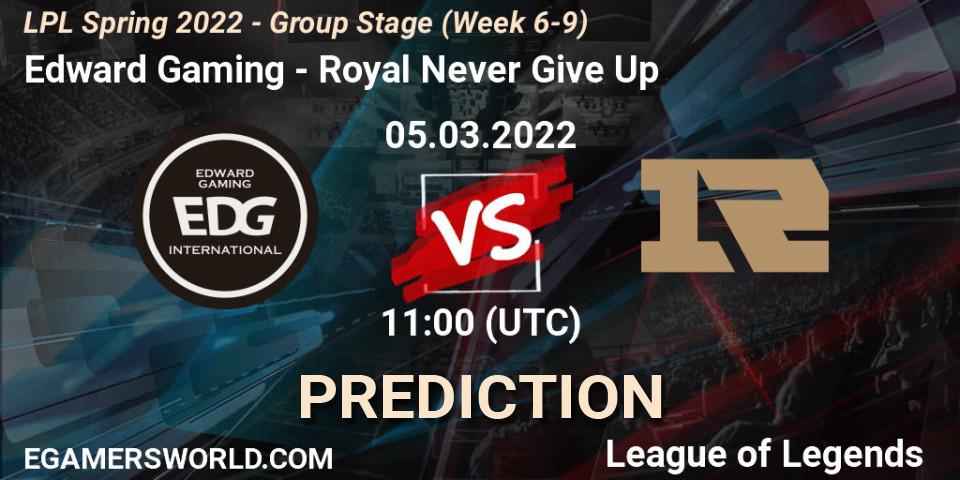 Edward Gaming - Royal Never Give Up: прогноз. 05.03.2022 at 12:00, LoL, LPL Spring 2022 - Group Stage (Week 6-9)