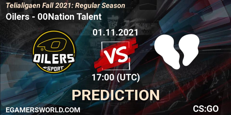Oilers - 00Nation Talent: прогноз. 01.11.2021 at 17:00, Counter-Strike (CS2), Telialigaen Fall 2021: Regular Season