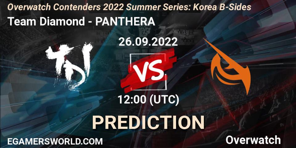 Team Diamond - PANTHERA: прогноз. 26.09.2022 at 12:00, Overwatch, Overwatch Contenders 2022 Summer Series: Korea B-Sides