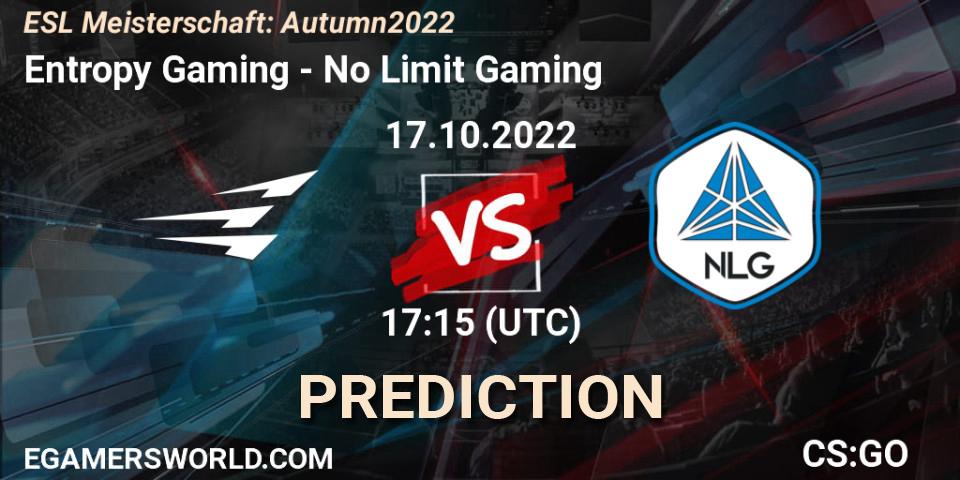 Entropy Gaming - No Limit Gaming: прогноз. 17.10.22, CS2 (CS:GO), ESL Meisterschaft: Autumn 2022