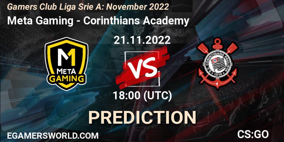 Meta Gaming Brasil - Corinthians Academy: прогноз. 21.11.2022 at 18:00, Counter-Strike (CS2), Gamers Club Liga Série A: November 2022