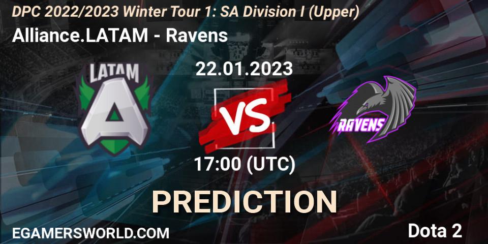Alliance.LATAM - Ravens: прогноз. 22.01.23, Dota 2, DPC 2022/2023 Winter Tour 1: SA Division I (Upper) 
