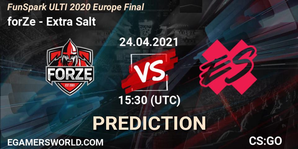 forZe - Extra Salt: прогноз. 24.04.2021 at 15:30, Counter-Strike (CS2), Funspark ULTI 2020 Finals