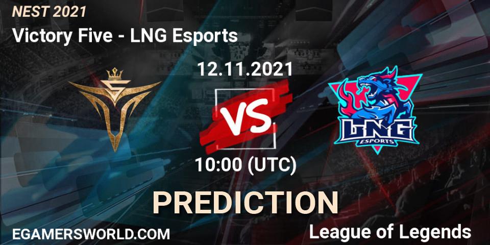LNG Esports - Victory Five: прогноз. 16.11.2021 at 08:00, LoL, NEST 2021