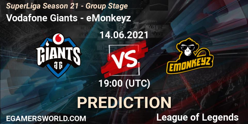Vodafone Giants - eMonkeyz: прогноз. 14.06.2021 at 16:00, LoL, SuperLiga Season 21 - Group Stage 